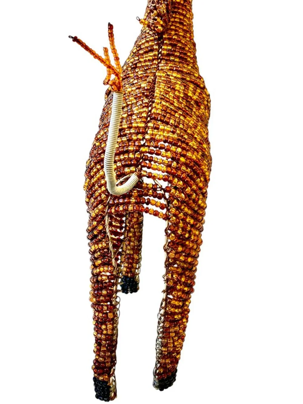 African Bead + Wire Giraffe Decorative Sculpture 13